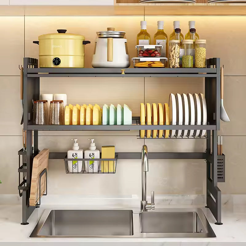 Kitchen Sink Rack with Dust-Proof Cover