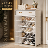 Premium Dustproof Shoe Rack Organizer - Multi-Layer Shoe Cabinet with Fabric Drawers