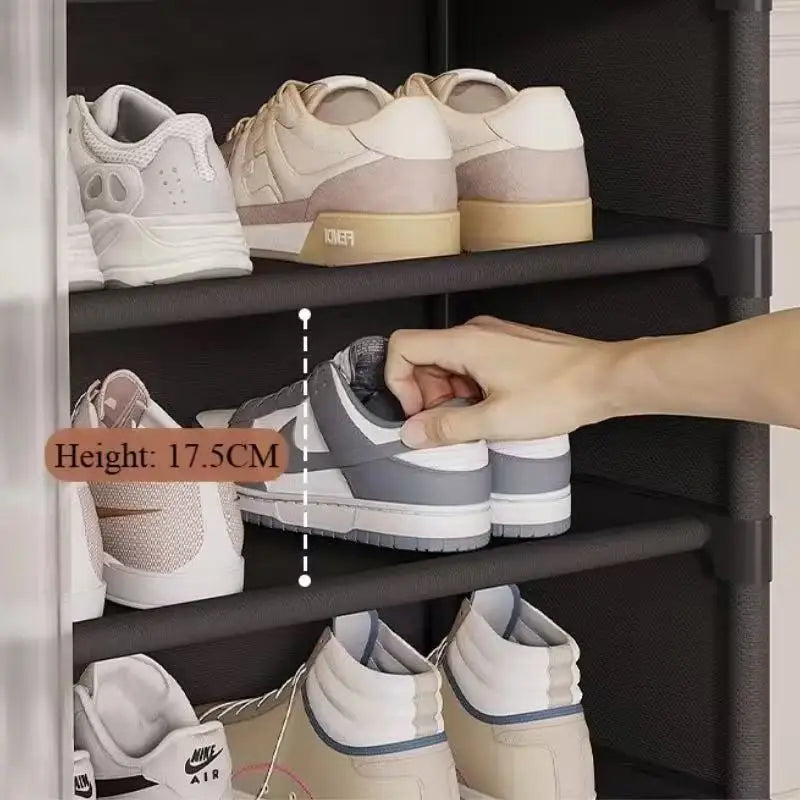 Premium Dustproof Shoe Rack Organizer - Multi-Layer Shoe Cabinet with Fabric Drawers