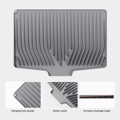 Silicone Dish Drying Mat with Sloped Design