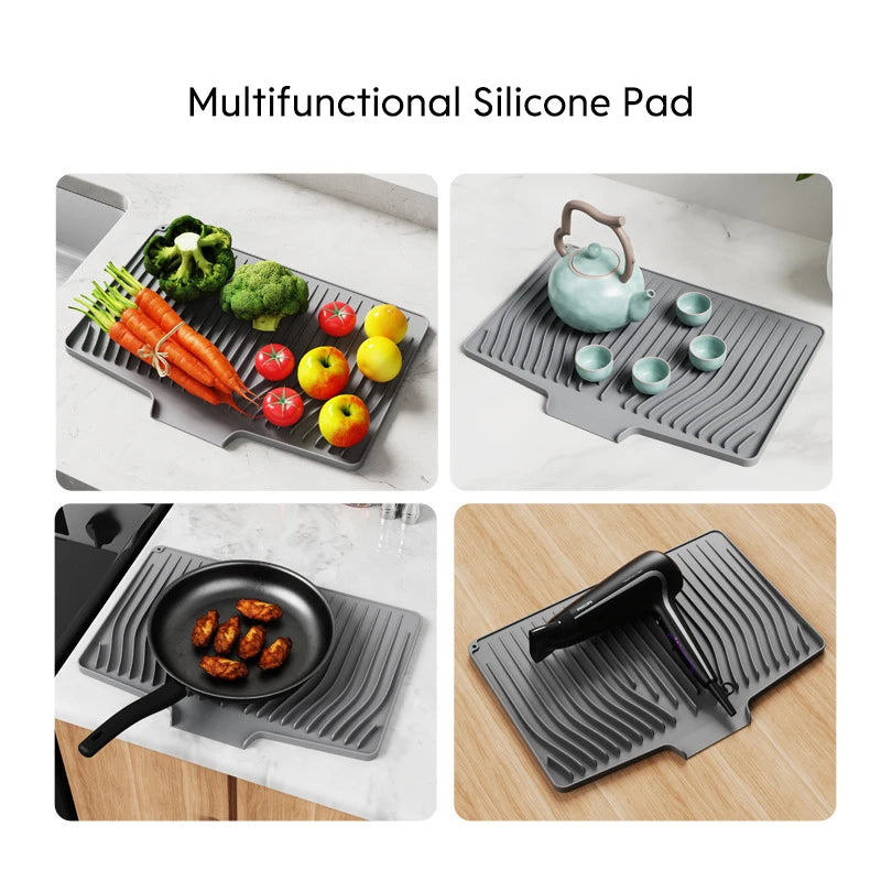 Silicone Dish Drying Mat with Sloped Design