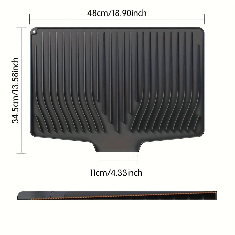Silicone Dish Drying Mat with Sloped Design