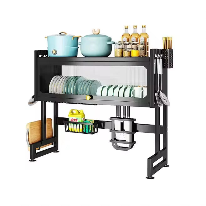 Kitchen Sink Rack with Dust-Proof Cover