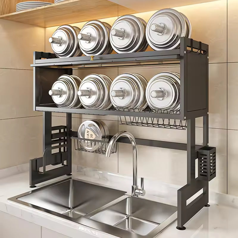 Kitchen Sink Rack with Dust-Proof Cover