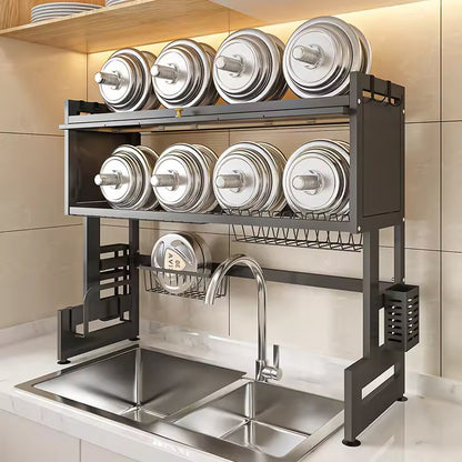 Kitchen Sink Rack with Dust-Proof Cover