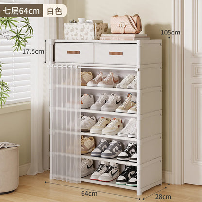 Premium Dustproof Shoe Rack Organizer - Multi-Layer Shoe Cabinet with Fabric Drawers